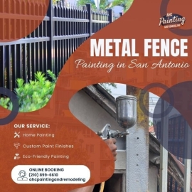 Metal Fence Painting in San Antonio